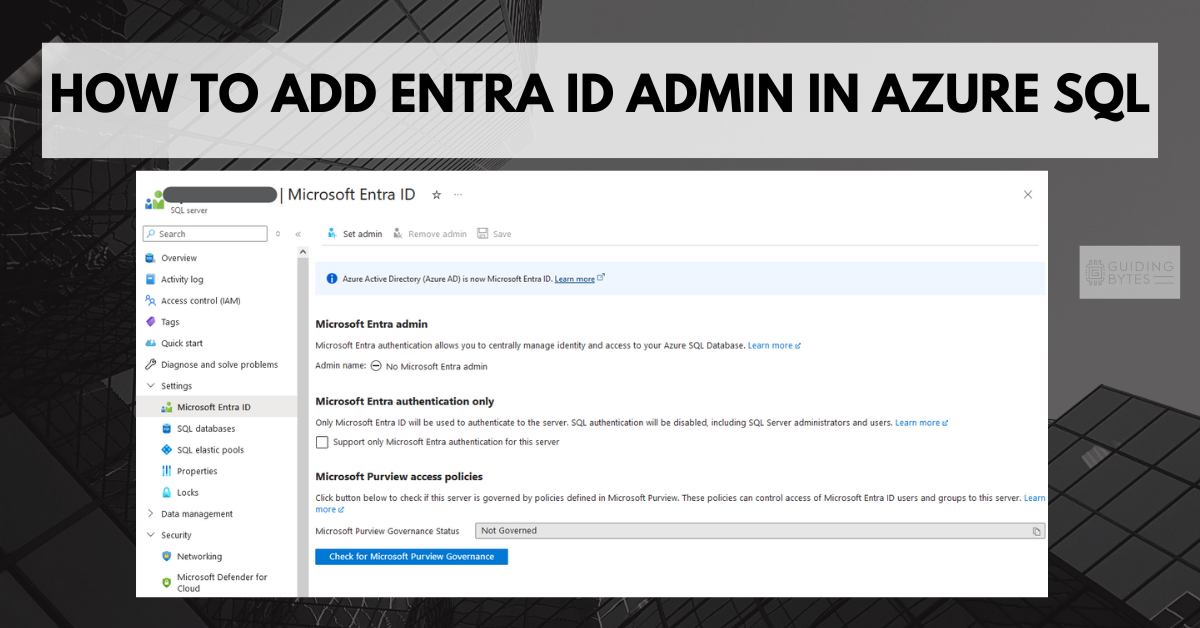 How to Add EntraID to Azure SQL